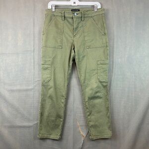 Banana Republic Women's Size 8P Green Sloan Fit Skinny Ankle Pants Cargo Pockets